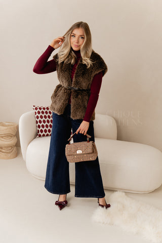 Stud Pied De Poule Purse