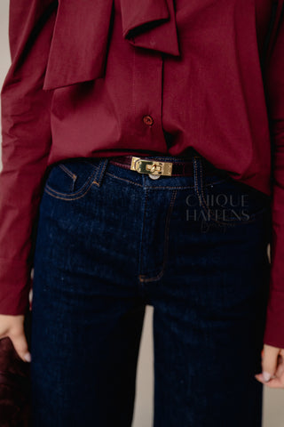 Burgundy Lock Belt