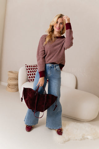 Bordeaux Stripes Knit