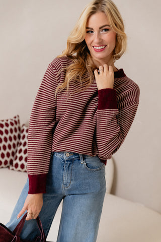 Bordeaux Stripes Knit