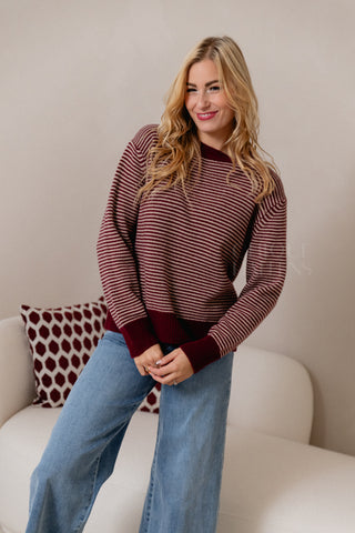 Bordeaux Stripes Knit