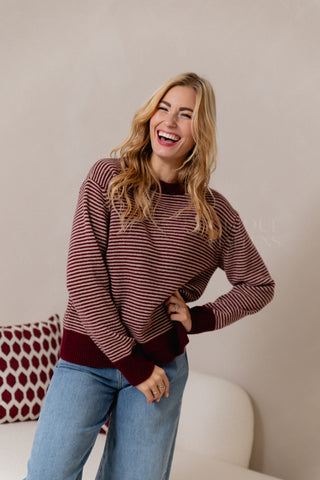Bordeaux Stripes Knit