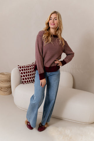 Bordeaux Stripes Knit