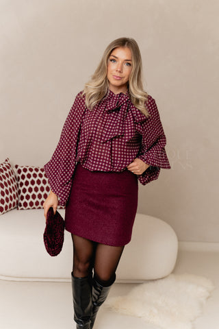 Burgundy Tweed Skirt