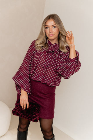 Burgundy Tweed Skirt