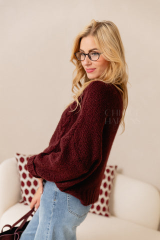 Merlot Cable Knit