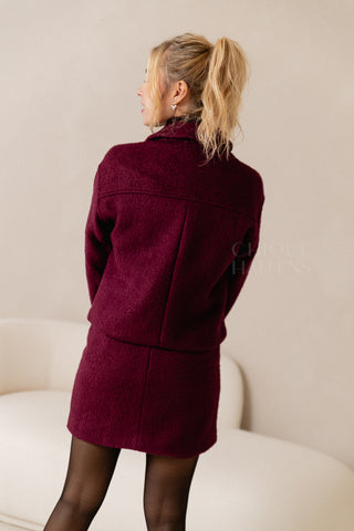 Burgundy Tweed Skirt