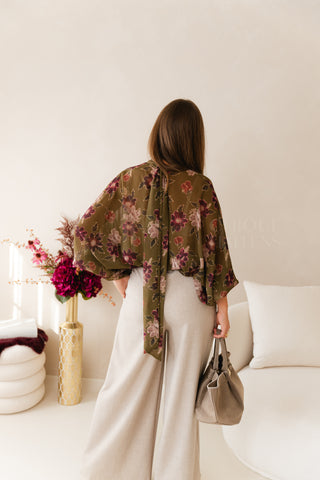 Flower Harmony Blouse Olive