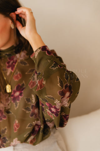Flower Harmony Blouse Olive