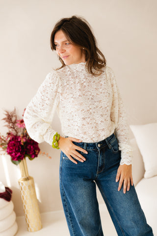 Softly Lace Blouse Ecru