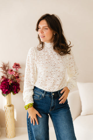 Softly Lace Blouse Ecru