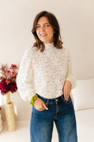 Softly Lace Blouse Ecru