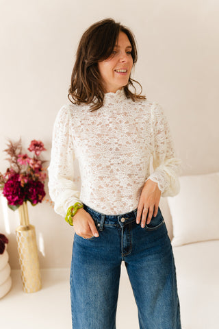 Softly Lace Blouse Ecru