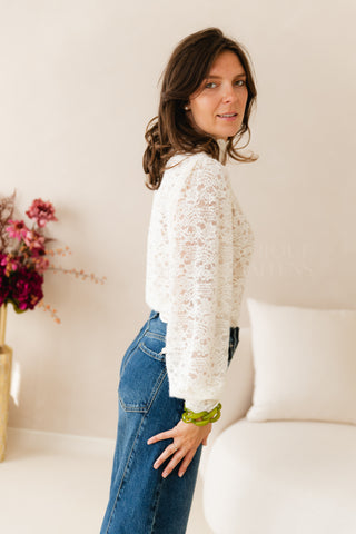 Softly Lace Blouse Ecru