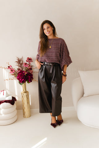 Chique Oversized Tweed Blouse