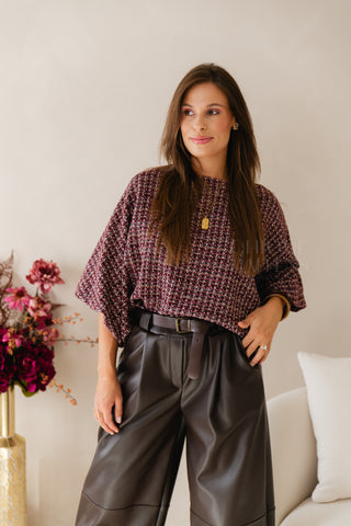 Chique Oversized Tweed Blouse