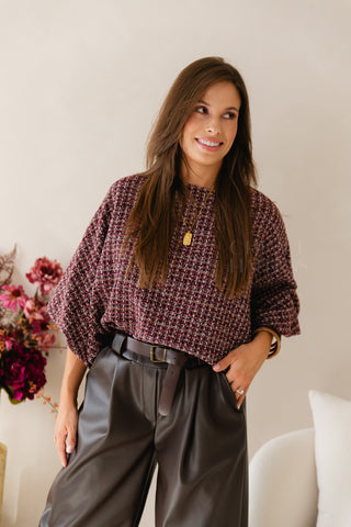 Chique Oversized Tweed Blouse