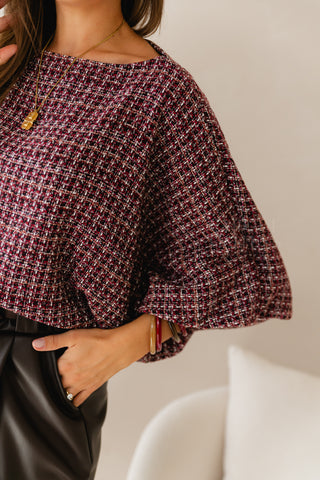 Chique Oversized Tweed Blouse