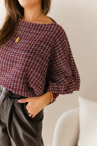 Chique Oversized Tweed Blouse