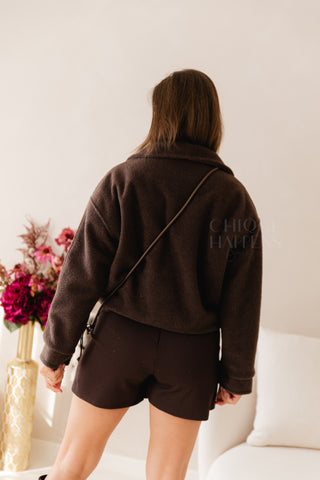 Cosy Fall Bomber Brown