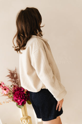 Cosy Fall Bomber Ecru