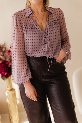 Braided Leather Barrel Aubergine