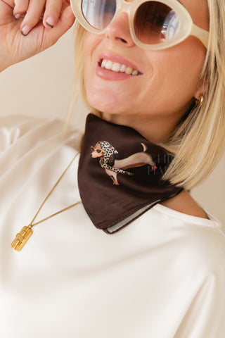 Haute Dog Scarf Brown