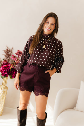 Easy On Me Shorts Bordeaux