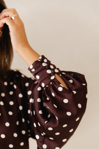 Polkadots Blouse Aubergine
