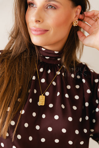 Polkadots Blouse Aubergine