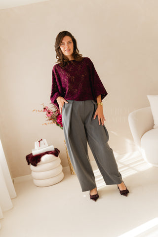 Lacy Blouse Dark Fuchsia
