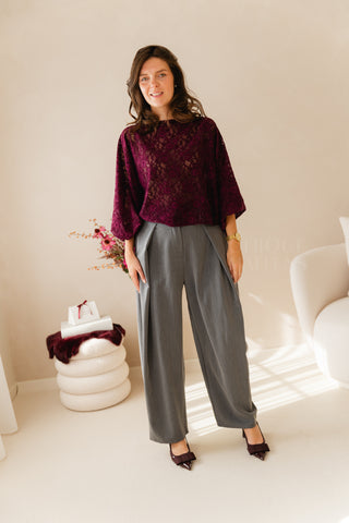 Lacy Blouse Dark Fuchsia