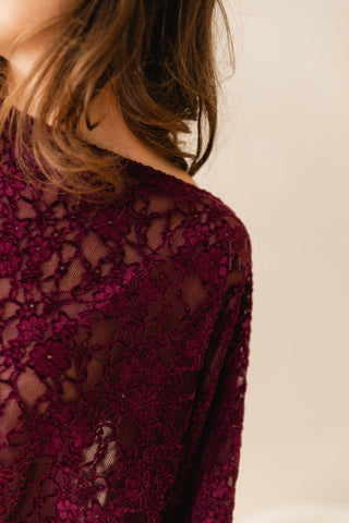 Lacy Blouse Dark Fuchsia