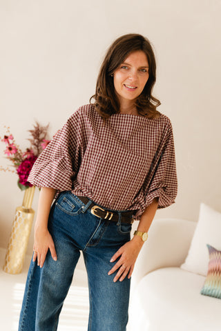 Checkered Cherry Blouse