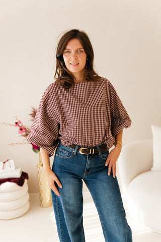 Checkered Cherry Blouse