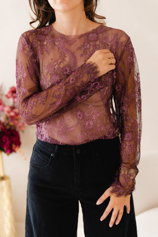 Lacy Top Aubergine
