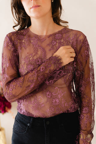Lacy Top Aubergine