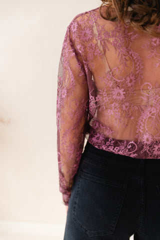 Lacy Top Aubergine