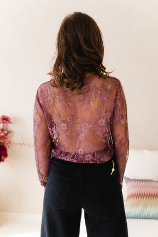 Lacy Top Aubergine