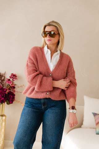 Pure Attraction Cardigan Old Pink