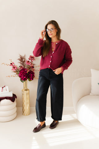 Lacy Top Bright Fuchsia