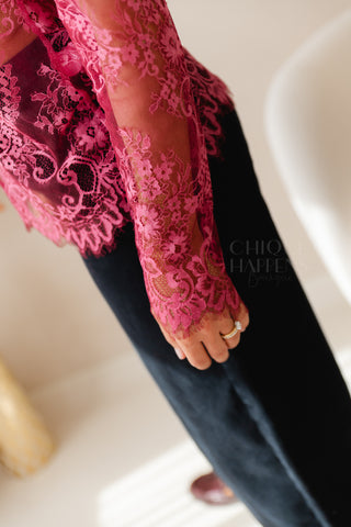 Lacy Top Bright Fuchsia