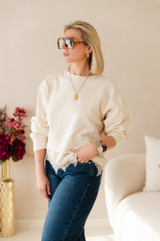 Asymmetrical Lace Sweater