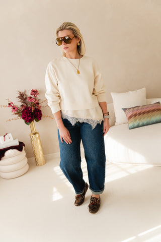 Asymmetrical Lace Sweater