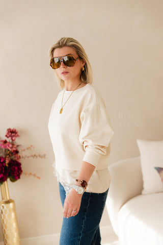 Asymmetrical Lace Sweater