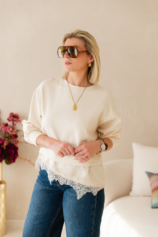 Asymmetrical Lace Sweater