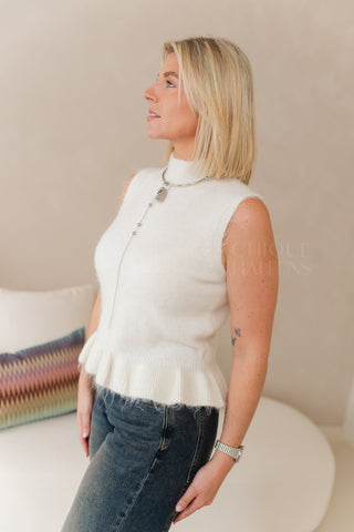 Peplum Pull Ecru