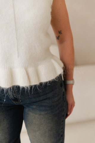 Peplum Pull Ecru
