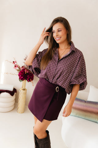 Aubergine Mini Skirt