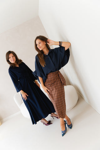 Fall Elegance Dress Navy